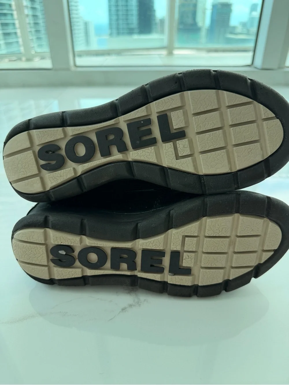 Sorel Black Suede Lace-Up Winter Boot with Faux Fur Trim
